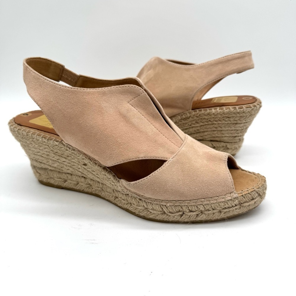 Kanna Nubuck leather Wedge Espadrille Sandals Sz 9